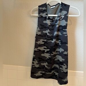 Gymshark Camo Tank Top - Black and Gray